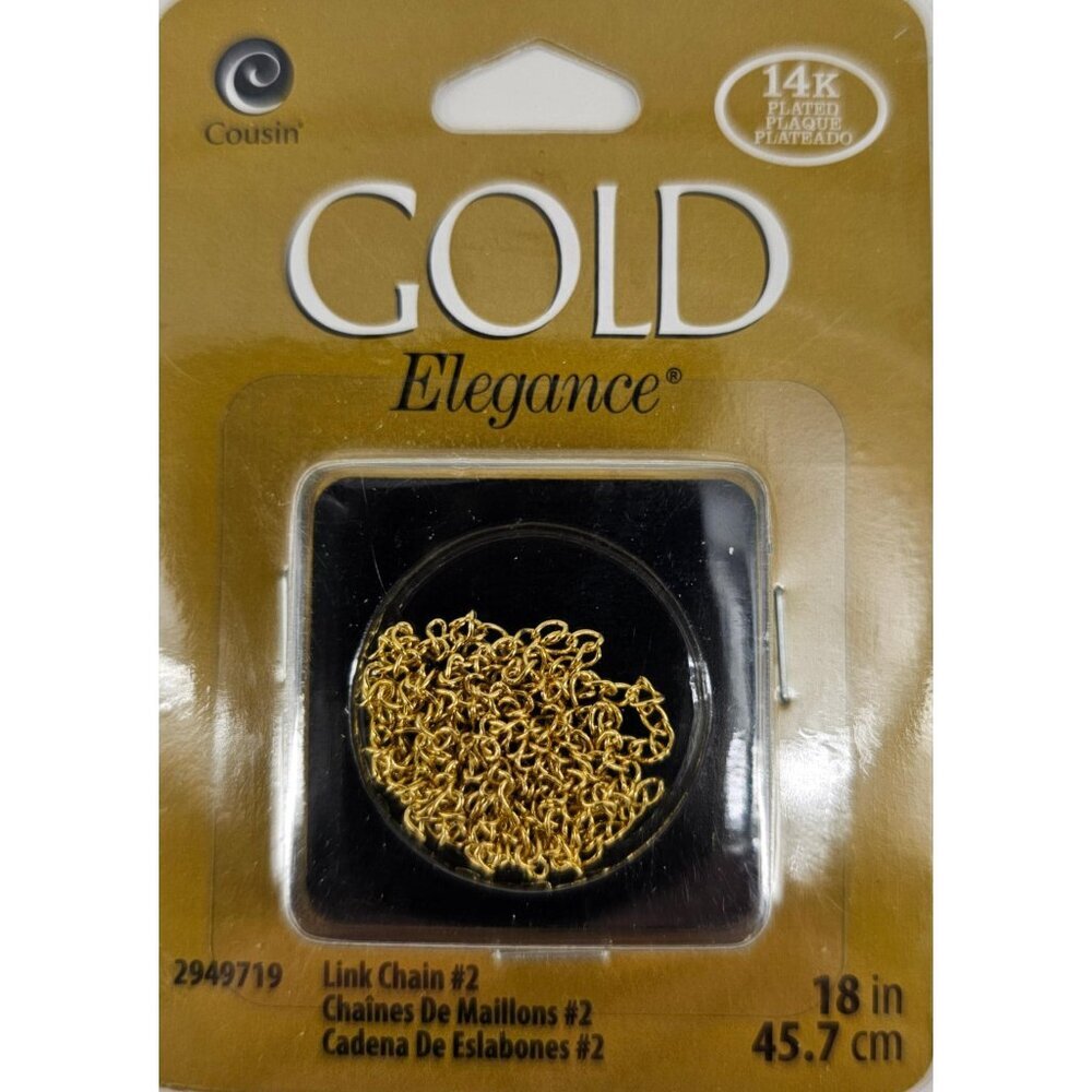Gold Elegance 18" Gold Plate Link Chain Cousin Metal Elegance